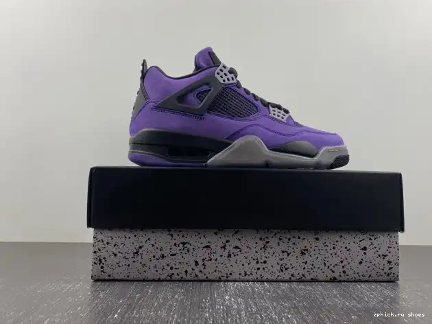 Cheap Purple Jordan 4 Air x Scott Travis Suede 0501